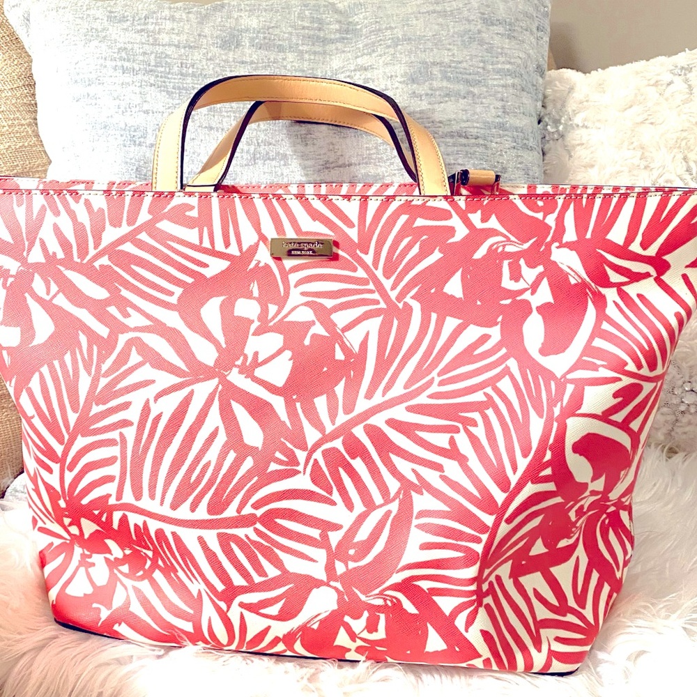 Kate Spade Pink Palm Grant Street Tote Bag